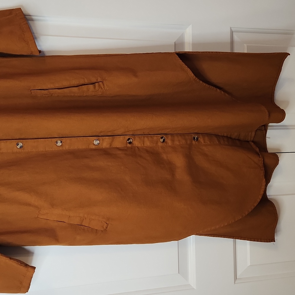 Mph Collection Rust Orange Cotton Button Front Sh… - image 4